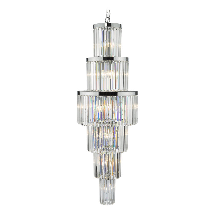 Athena - Modern Art Deco Tiered Stairwell Chandelier