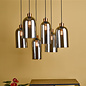 Cora - 6 Light Bar Pendant - Black and Smoked Glass