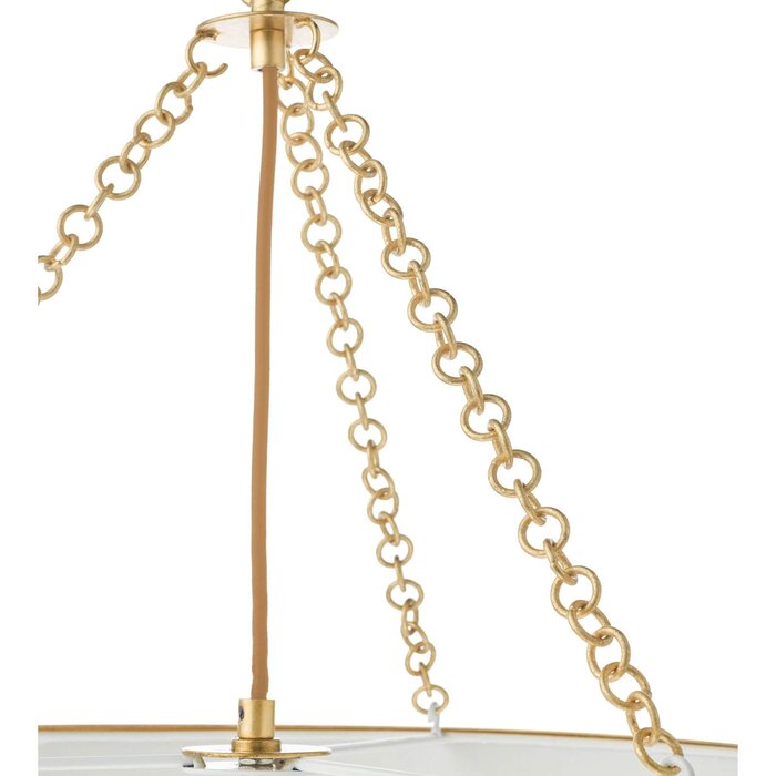 Nella - 5 Light Gold Leaf and Seagrass Shade Pendant