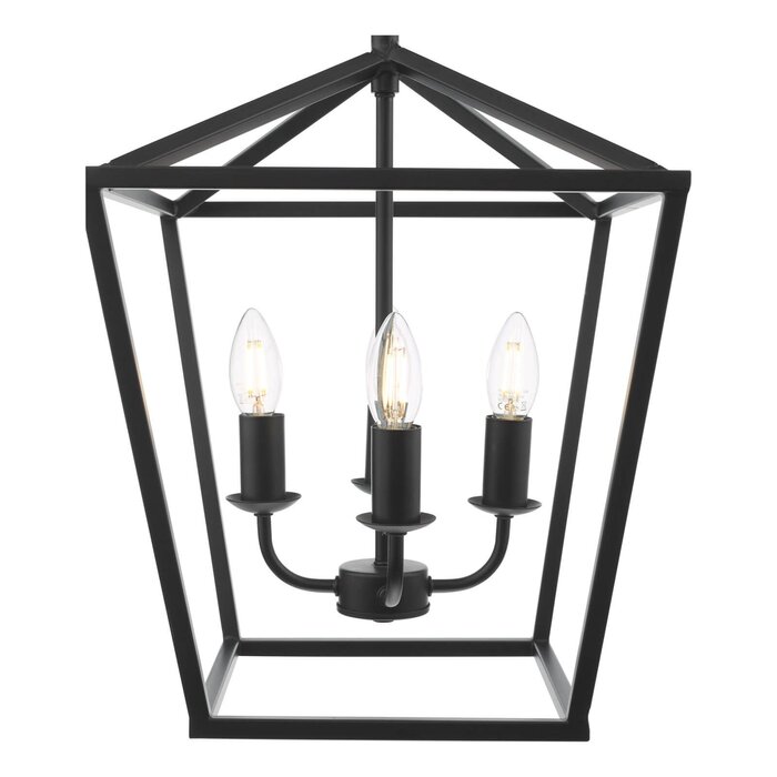 Fiona - 4 Light Black Lantern Feature Pendant