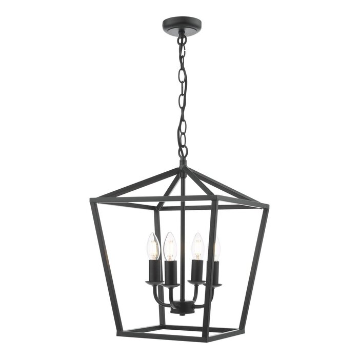 Fiona - 4 Light Black Lantern Feature Pendant