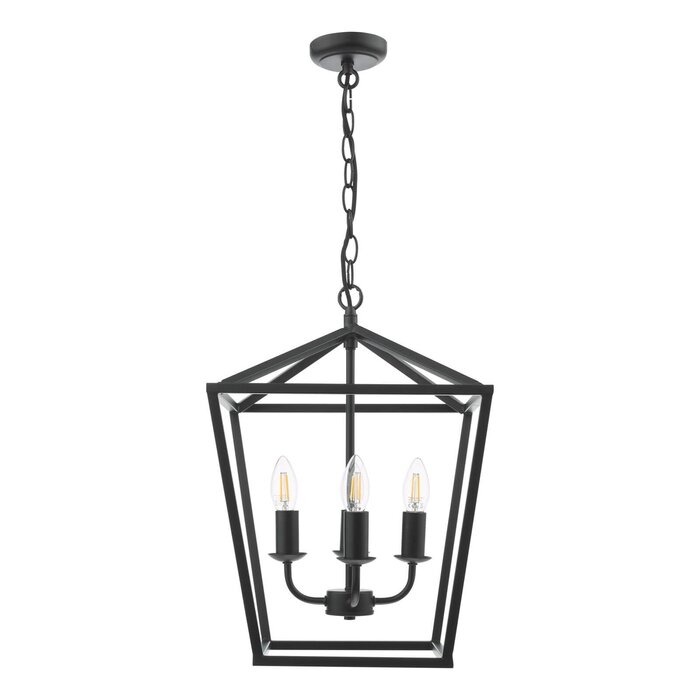 Fiona - 4 Light Black Lantern Feature Pendant