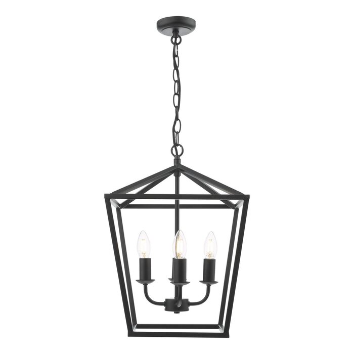 Fiona - 4 Light Black Lantern Feature Pendant