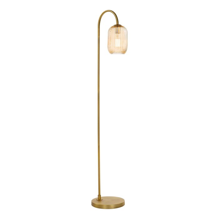 Idrah - Bronze & Champagne Glass Floor Lamp