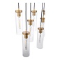 Jody - 11 Light Glass and Bronze Linear Bar Pendant