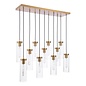 Jody - 11 Light Glass and Bronze Linear Bar Pendant