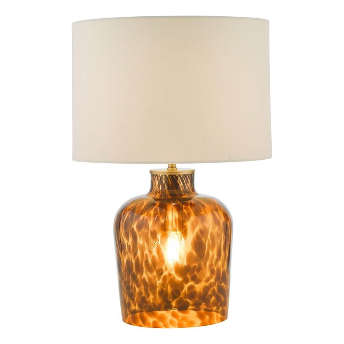 Lea - Tortoiseshell and Brass Table Lamp with Shade