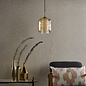 Majique - Champagne Glass and Brass Pendant