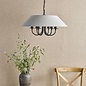 Siran - 6 Light Black Shadelier Feature Pendant with White Linen Shade