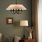 Siran - 6 Light Black Shadelier Feature Pendant with White Linen Shade
