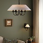 Siran - 6 Light Black Shadelier Feature Pendant with White Linen Shade