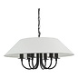 Siran - 6 Light Black Shadelier Feature Pendant with White Linen Shade