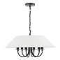 Siran - 6 Light Black Shadelier Feature Pendant with White Linen Shade