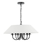 Siran - 6 Light Black Shadelier Feature Pendant with White Linen Shade