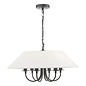 Siran - 6 Light Black Shadelier Feature Pendant with White Linen Shade