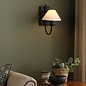 Siran - Black Plug In Wall Light with White Linen Shade