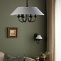Siran - Black Wall Light with White Linen Shade