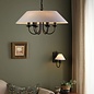 Siran - Black Plug In Wall Light with White Linen Shade