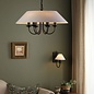 Siran - Black Wall Light with White Linen Shade