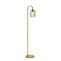 Idra Floor Lamp Aged Bronze and Green Ribbed Glass