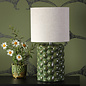 Jayden Table Lamp Green Reactive Glaze With Shade