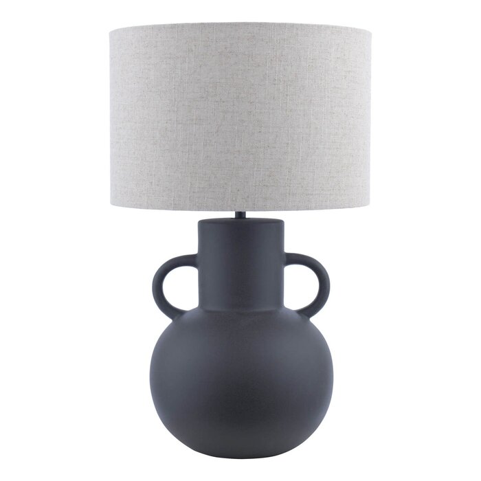 Urn Ceramic Table Lamp Black With Shade