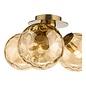 Celia - Low Ceiling Amber Dimpled Glass Ceiling Light