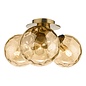 Celia - Low Ceiling Amber Dimpled Glass Ceiling Light