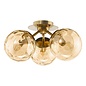 Celia - Low Ceiling Amber Dimpled Glass Ceiling Light