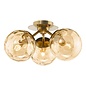 Celia - Low Ceiling Amber Dimpled Glass Ceiling Light