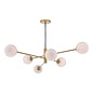 Vignette - 6 Light Modern Sputnik Feature Pendant Chandelier - Aged Brass