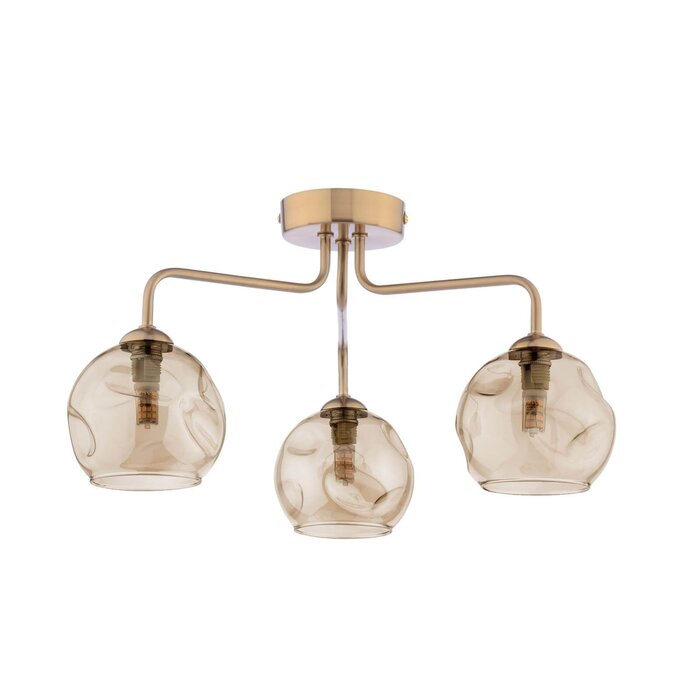 Freya - Dimpled Glass & Antque Bronze Low Ceiling Feature Light