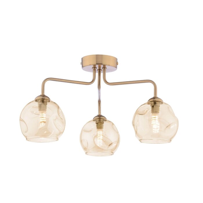 Freya - Dimpled Glass & Antque Bronze Low Ceiling Feature Light