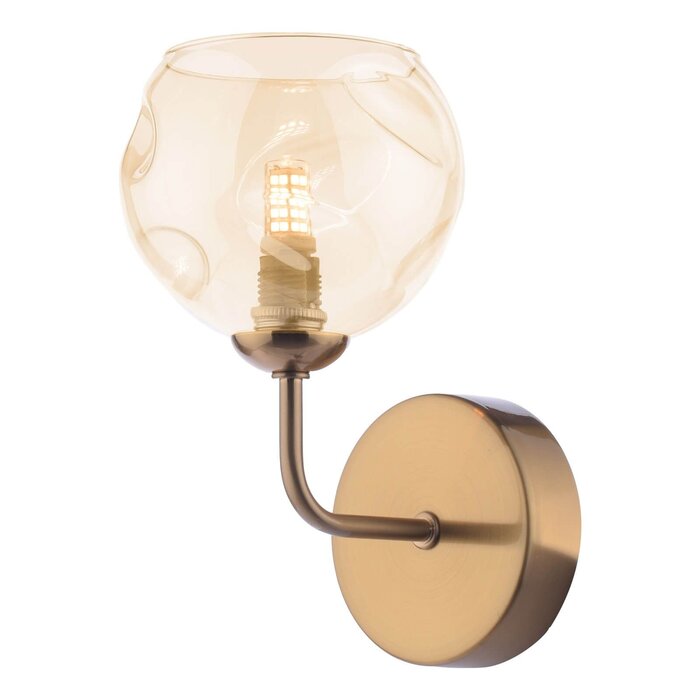 Freya - Wall Light Antique Bronze & Champagne Dimpled Glass