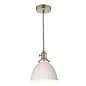 Hadano Pendant Antique Chrome & Ceramic Domed Shade