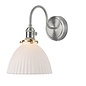 Hadano Wall Light Antique Chrome & Ceramic Domed Shade