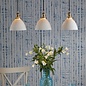 Hadano - Domed Ribbed Ceramic 3 Light Bar Pendant - Natural Brass