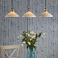 Hadano - Shallow Ceramic Shade 3 Light Bar Pendant - Natural Brass