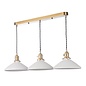 Hadano - Shallow Ceramic Shade 3 Light Bar Pendant - Natural Brass