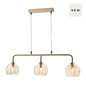 Freya - 3 Light Bar Pendant Antique Bronze & Champagne Dimpled Glass