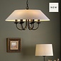 Siran - 6 Light Black Shadelier Feature Pendant with White Linen Shade