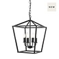 Fiona - 4 Light Black Lantern Feature Pendant