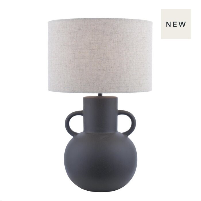 Urn Ceramic Table Lamp Black With Shade