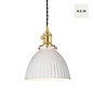 Hadano Pendant Natural Brass & Ceramic Domed Shade