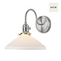 Hadano Wall Light Antique Chrome & Ceramic Shallow Shade