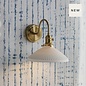 Hadano Wall Light Natural Brass & Ceramic Shallow Shade