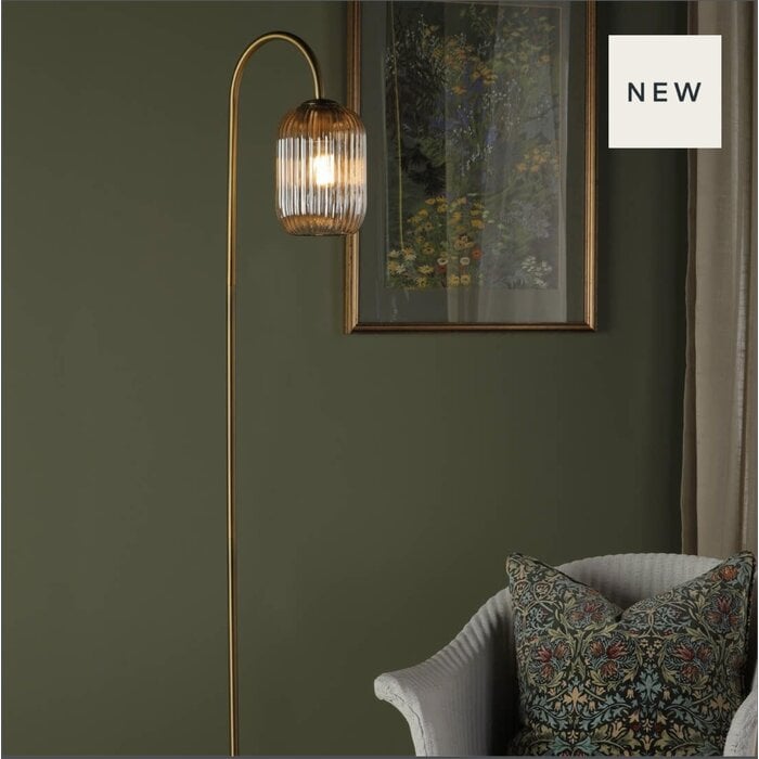 Idrah - Bronze & Champagne Glass Floor Lamp