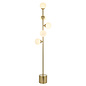 Rae - Satin Brushed Gold Floor Light with Gloss White Glass Shades