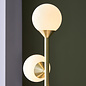 Rae - Satin Brushed Gold Floor Light with Gloss White Glass Shades