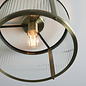 Morgan - Flush Low Ceiling Ribbed Glass and Brass Light